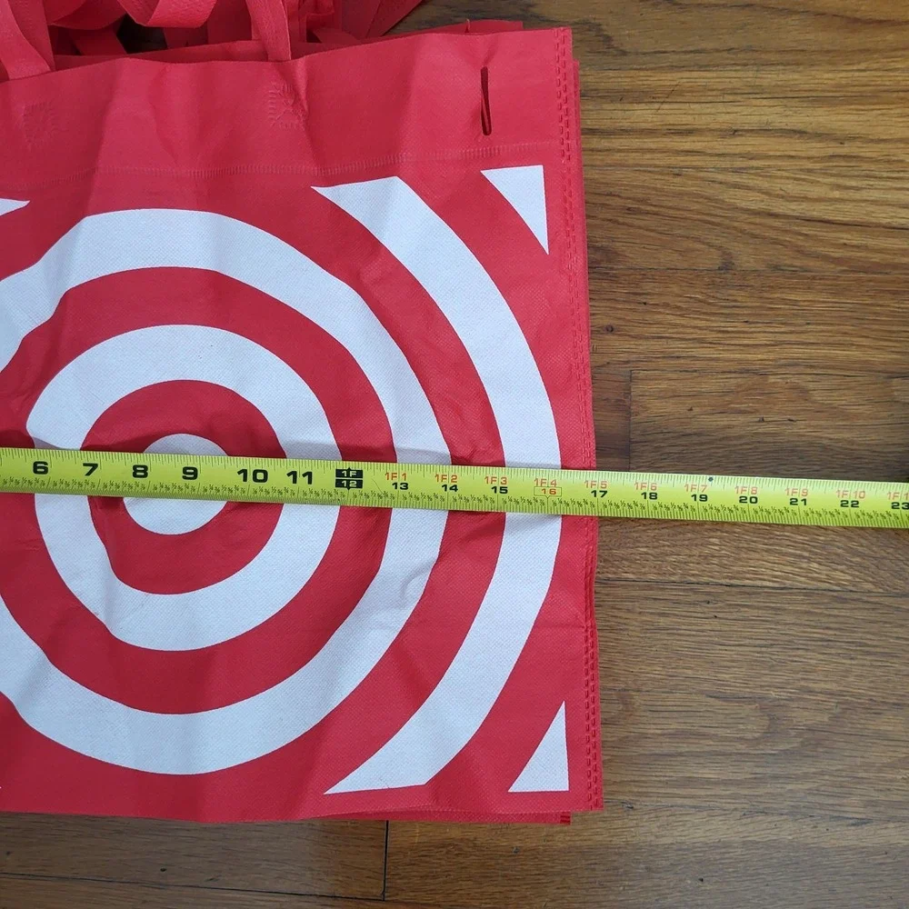 10 Reusable Target Shopping Tote Grocery  Bags Red White‎ Dual Handles